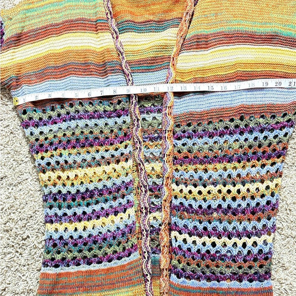 Soft Surroundings Purple, Brown & Yellow Crochet Cardigan - Picture 3 of 7